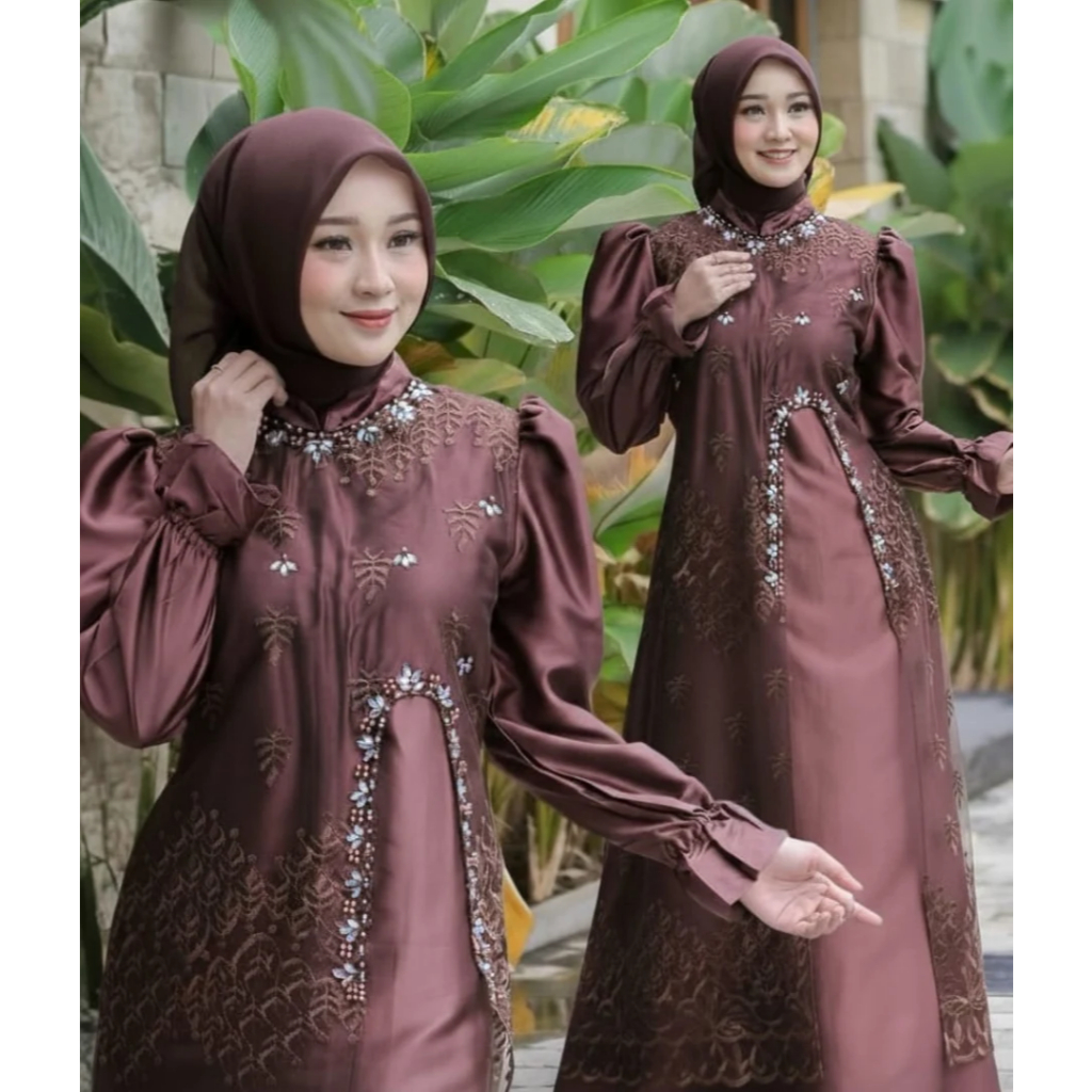 Hamis Cwek Swarovski Jubah Wanita 2026 Gamus Mewah Size L Xl Xxl Gmoshari Raya Virall Gsmis Longdris