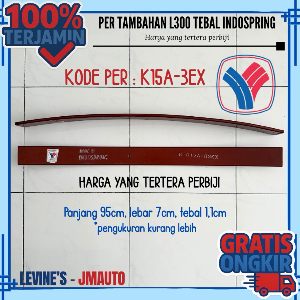 per tambahan L300 tebal K15A-3EX Indospring / per L300 tebal 1,1cm / tambahan per L300 / per extra L