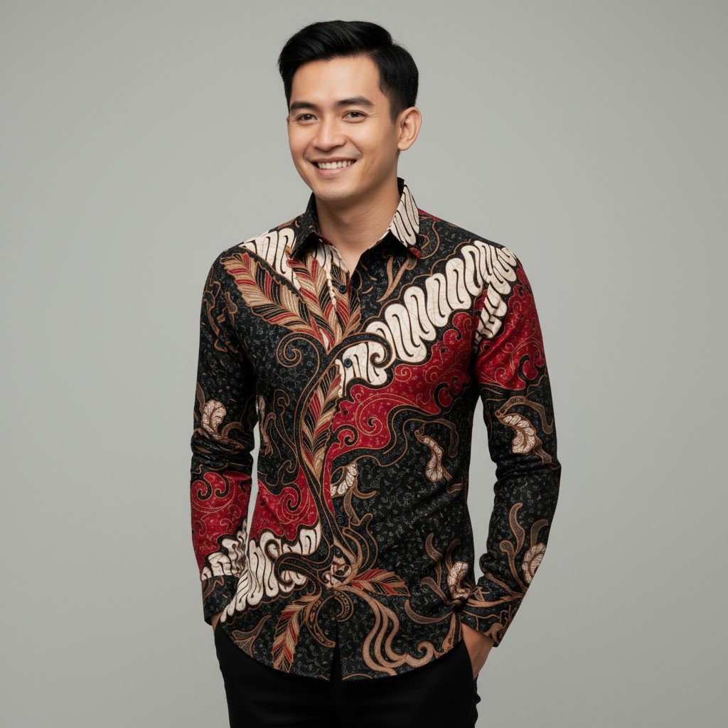 Batik arwinda Sasmaya Kemeja batik lengan panjang pakai puring