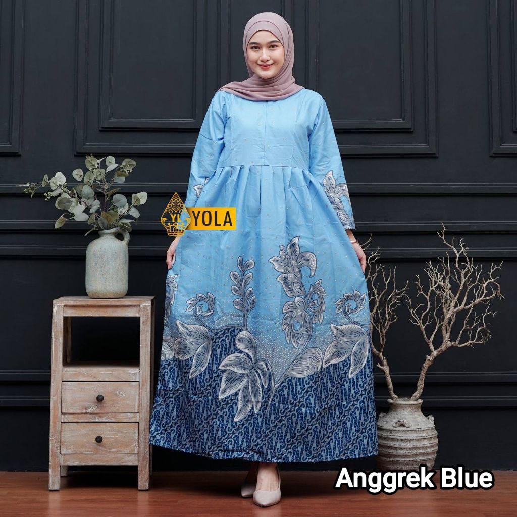NEW GAMIS BATIK ELEGAN - BAJU GAMIS BATIK WANITA SYAR'I - BAJU GAMIS BATIK JUMBO - GAMIS SYAR'I