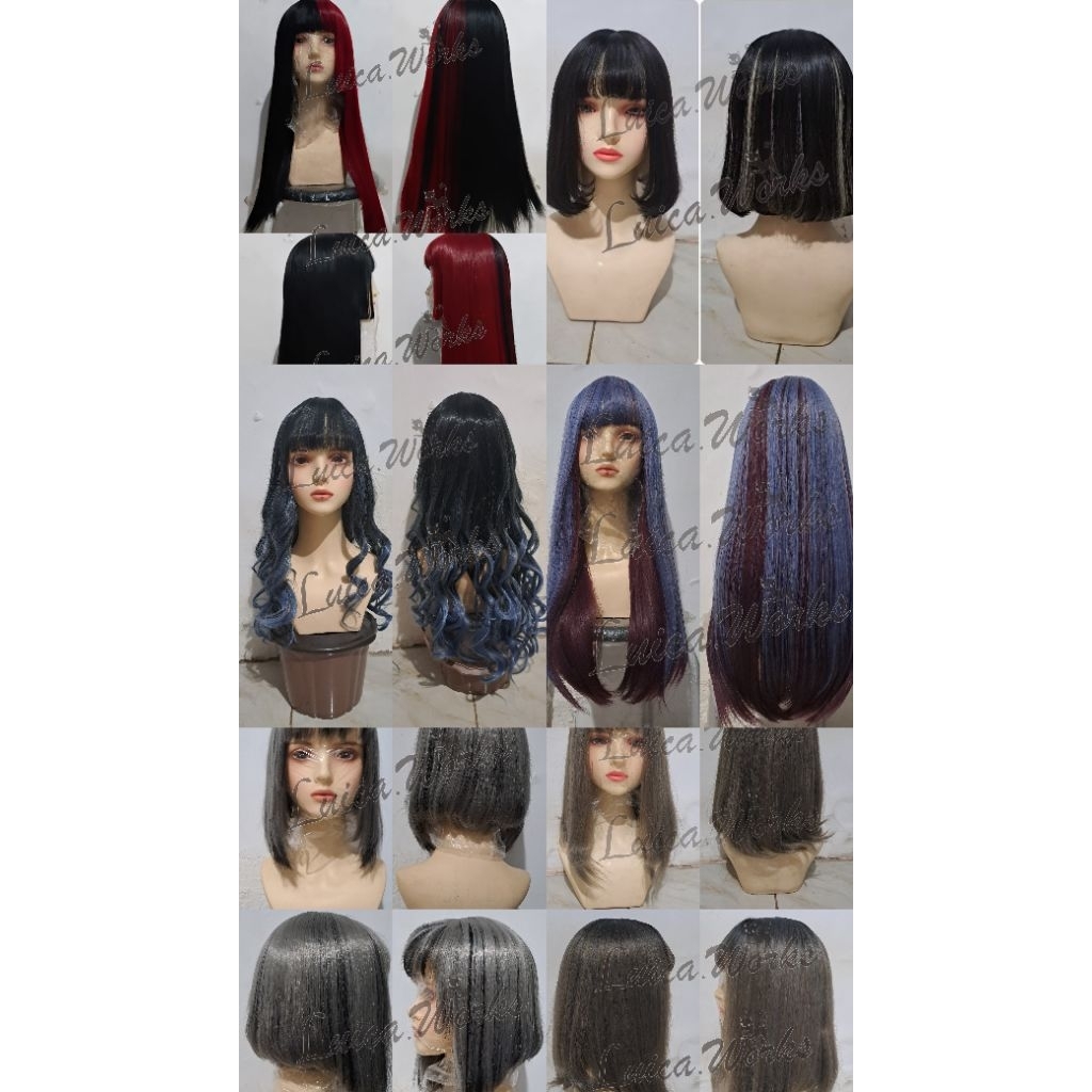 Wig Daily Lolita Panjang Pendek Two Tone Ombre