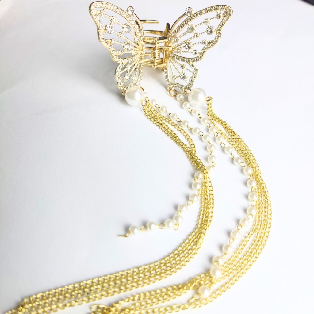Jedai Jepit Unik Kupu Blink Hair Claw Dracin Butterfly Tassel Rumbai Makassar
