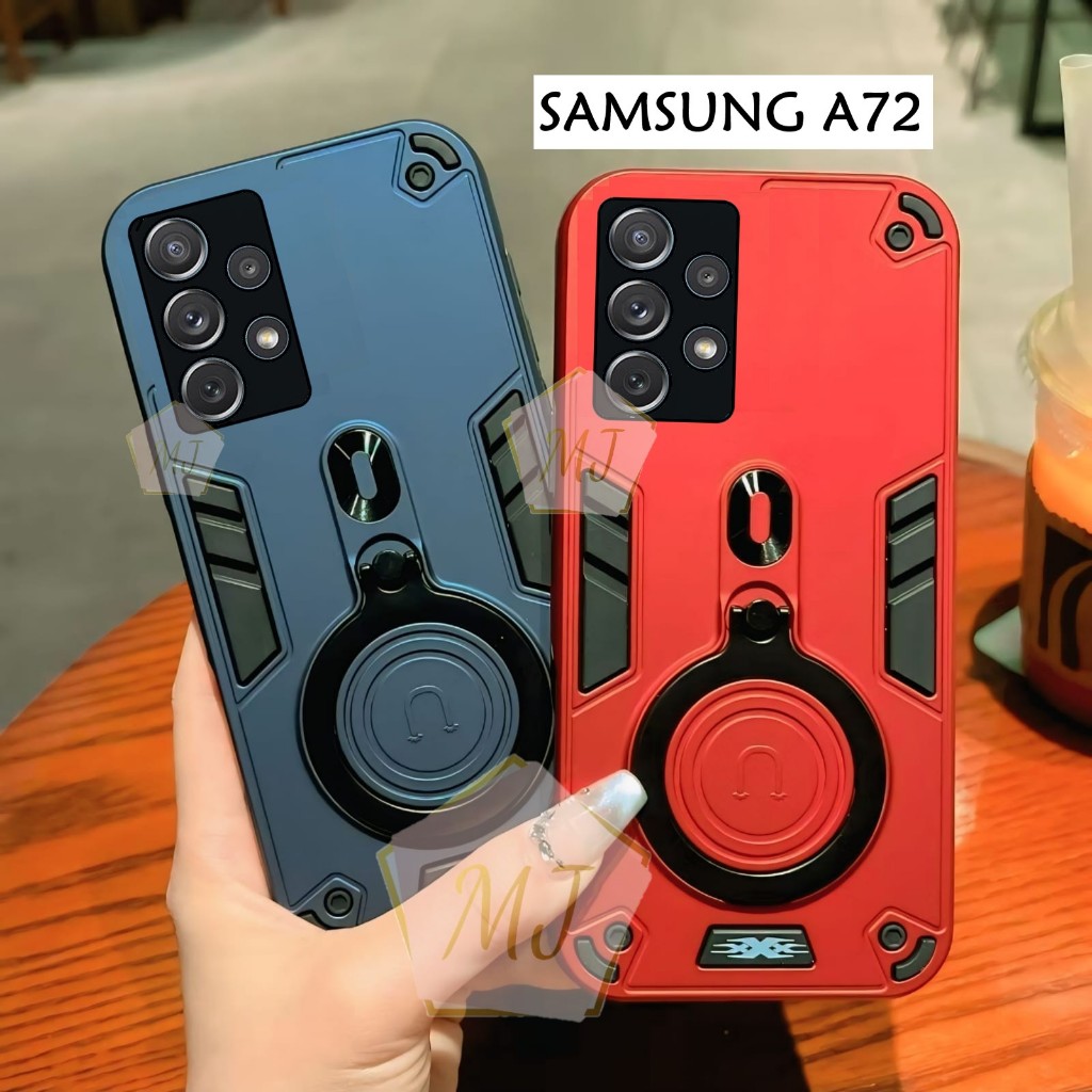 Casing Hp Samsung A72 Case Robot Fiber Ring 360 Ring Case Pro Camera Cover Handphone
