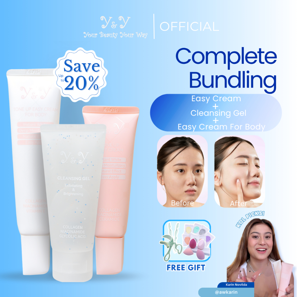 Y&Y ynybeauty 5X Ceramide Niacinamide Tone Up Easy Cream 30g + body 50g+Glycolic Acid AHA BHA Exfoli