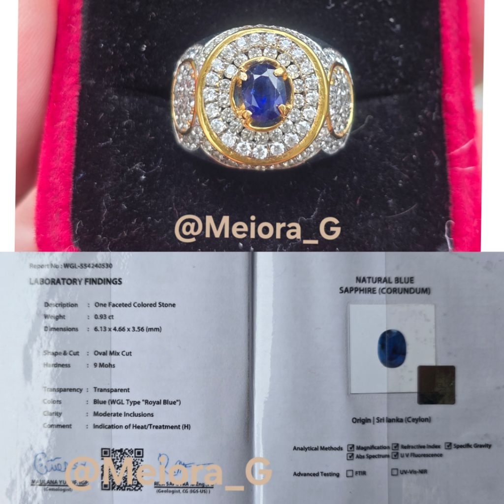 Natural Blue Sapphire (Wgl type Royal Blue)