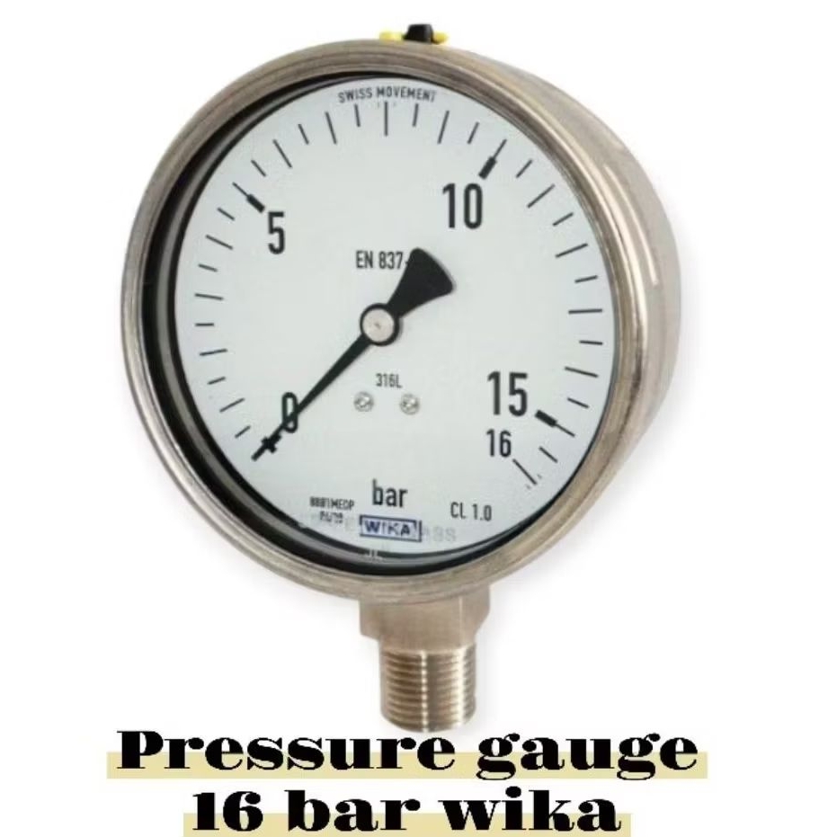 WIKA PRESSURE GAUGE 16 BAR MANOMETER TEKANAN