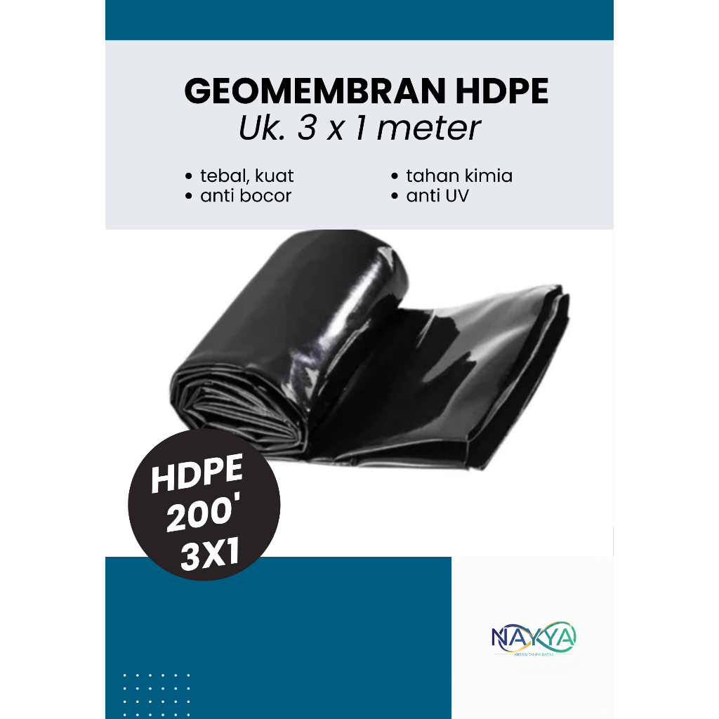 GEOMEMBRAN HDPE 200'MICRON (3x1 meter)