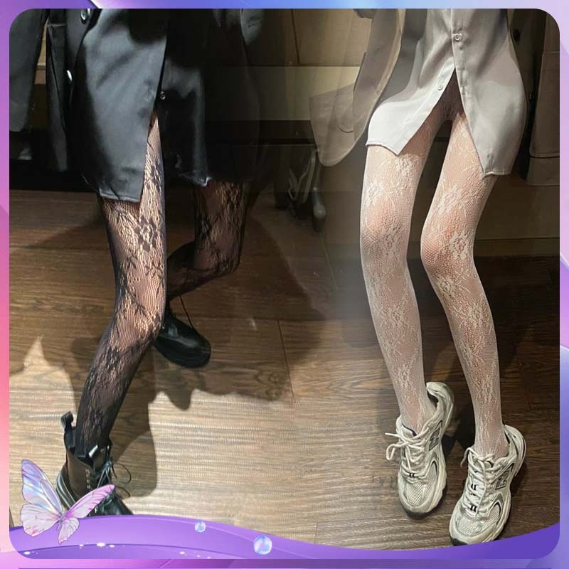 Stoking Motif Jaring Bunga Wanita Stocking Flower Stocking Motif Bunga Jala Bergambar Motif Bunga