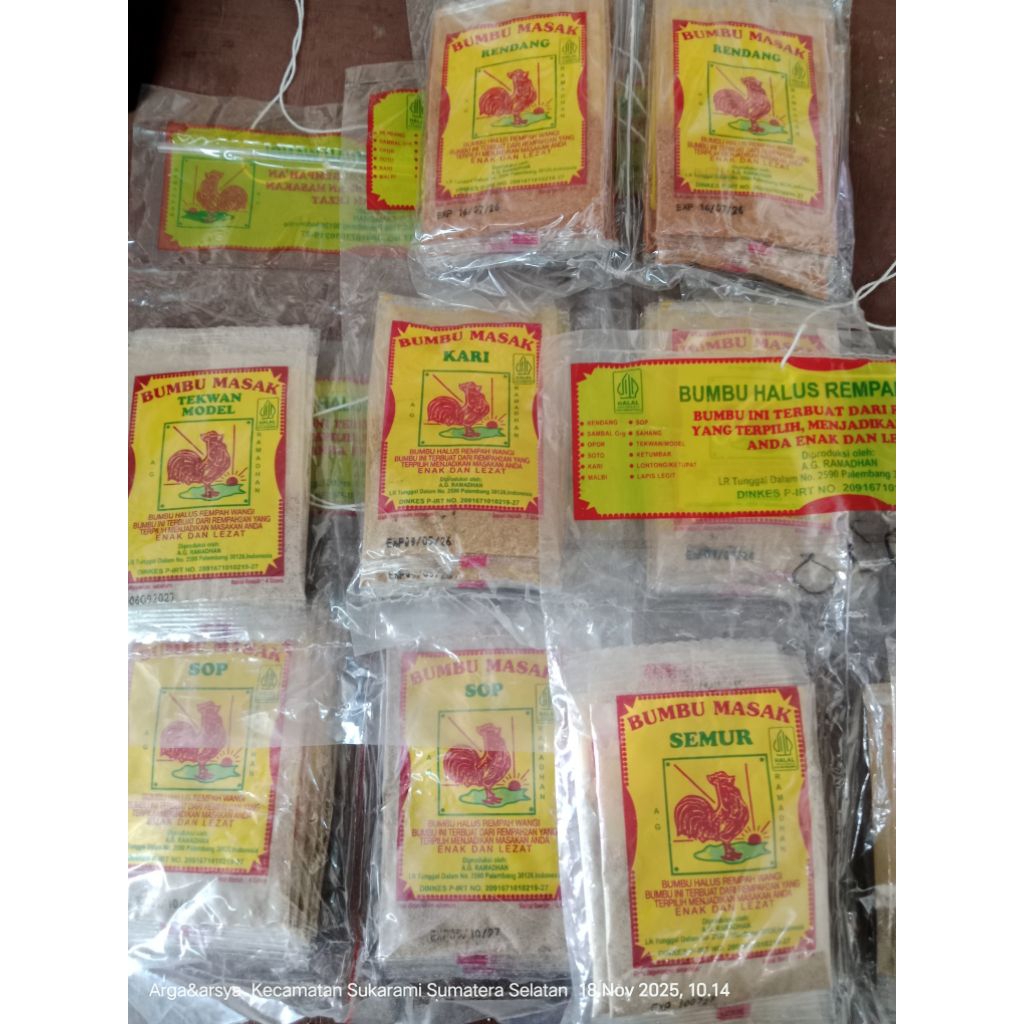Bumbu cap ayam jago khas palembang tekwan model dll