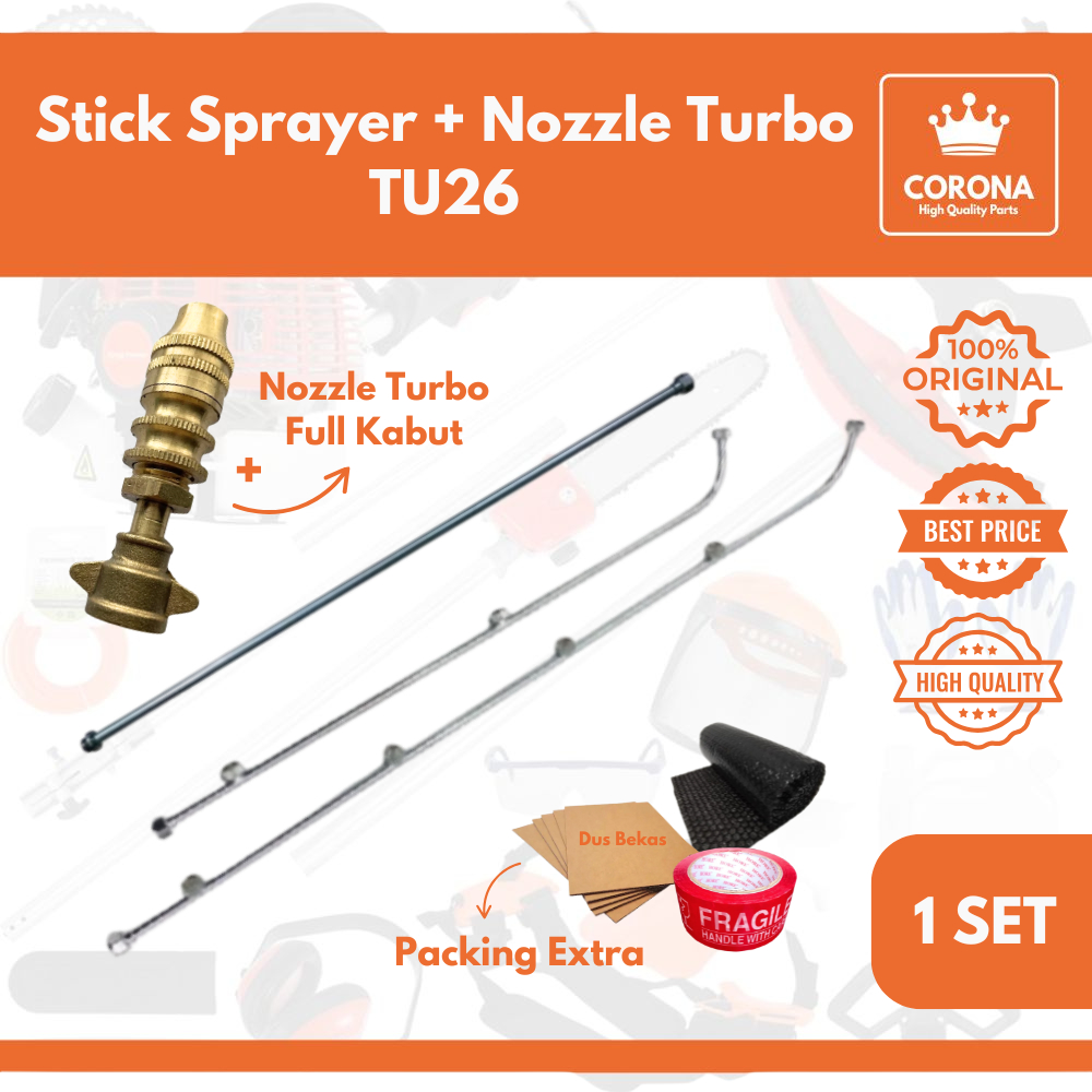 Stick Sprayer + Nozzle Spuyer Kabut TU26 Lurus 3 5 Mata Sambungan Stik Mesin Semprot Hama 2tak 3WZ4
