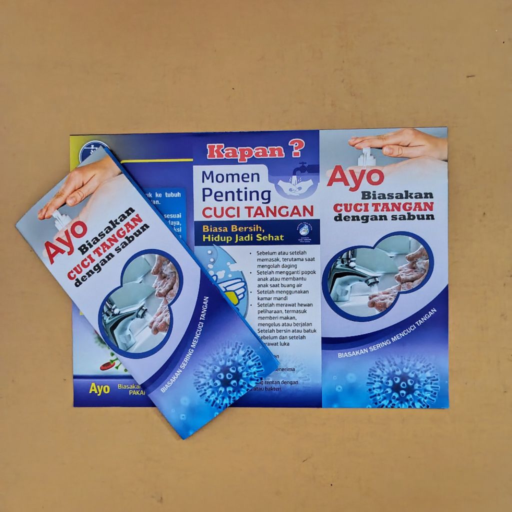 Brosur Cara Cuci Tangan - Leaflet Biasakan Mencuci Tangan - Leaflet kesehatan CTPS
