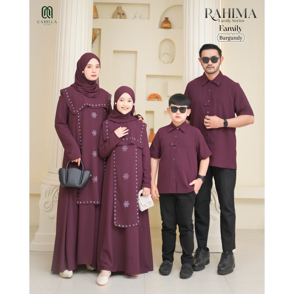 OPEN PO Sarimbit Rahima Payet (Burgundy) Camilla Hijab Sarimbit keluarga Terbaru 2026