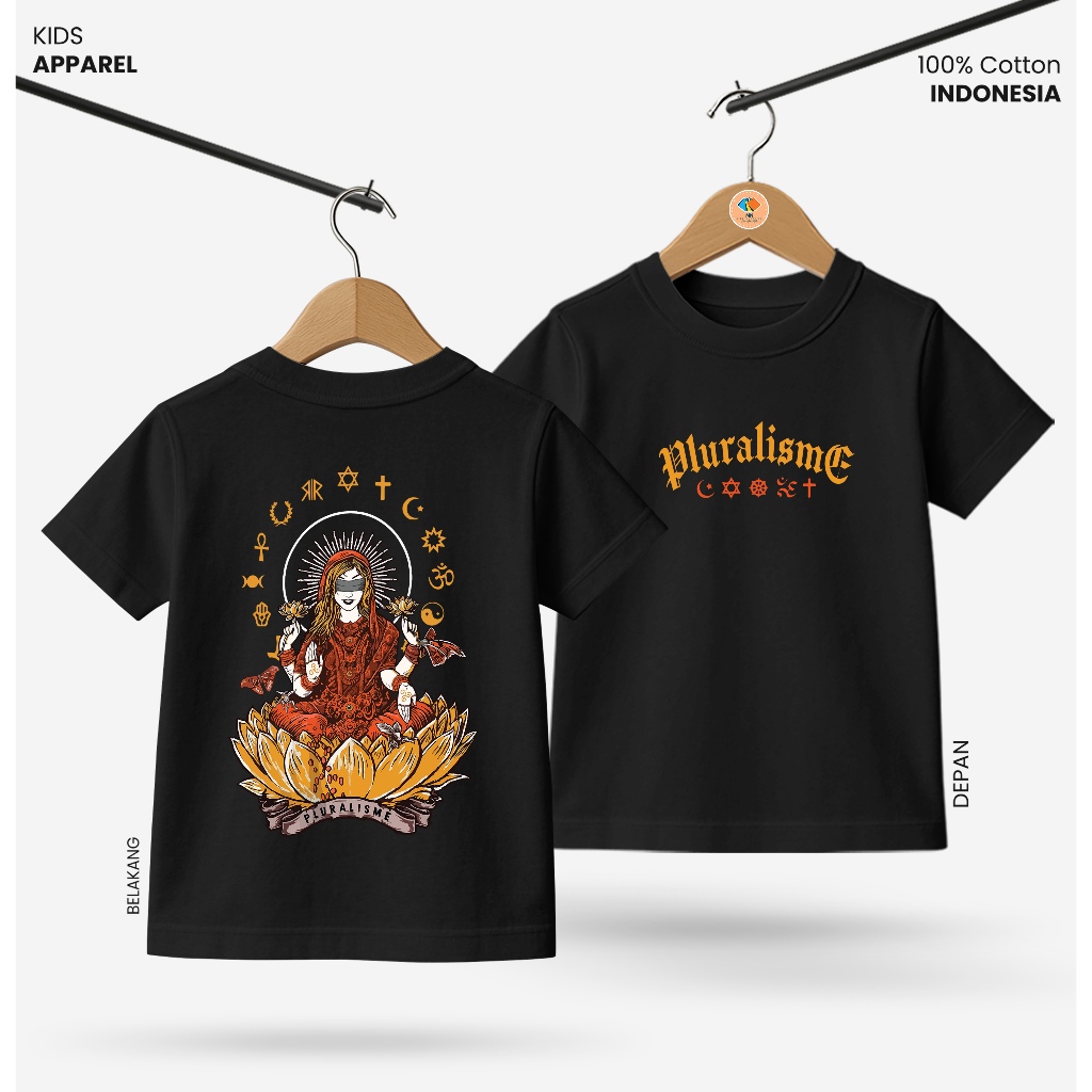 Baju Kaos Distro Anak Laki Laki Depan Belakang Keren Usia 3 - 10 Tahun - Kidswear Motif Pluralisme H