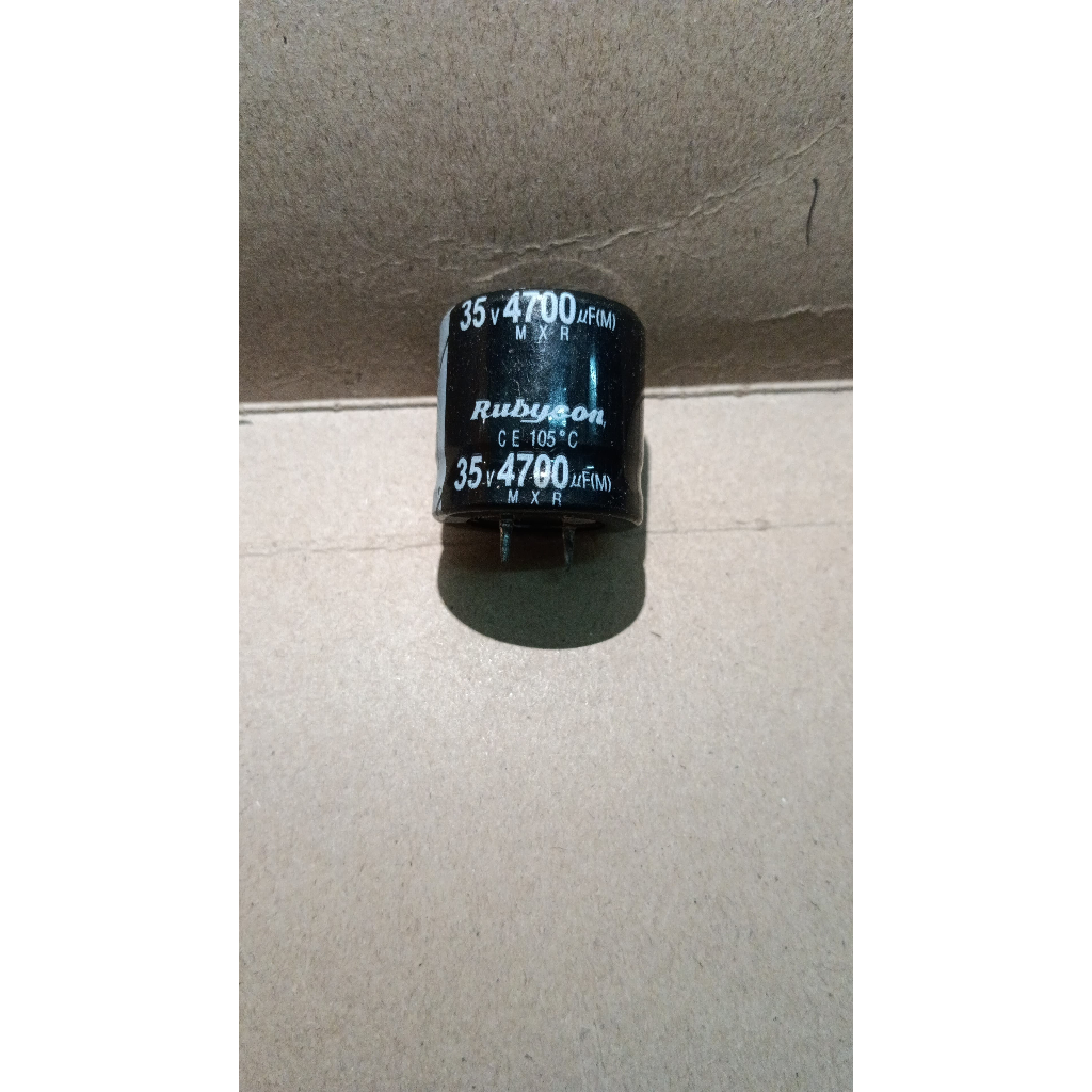 6068 kapasitor elco 4700uf 4700 uf 35v 35volt 35 volt rubycon pendek