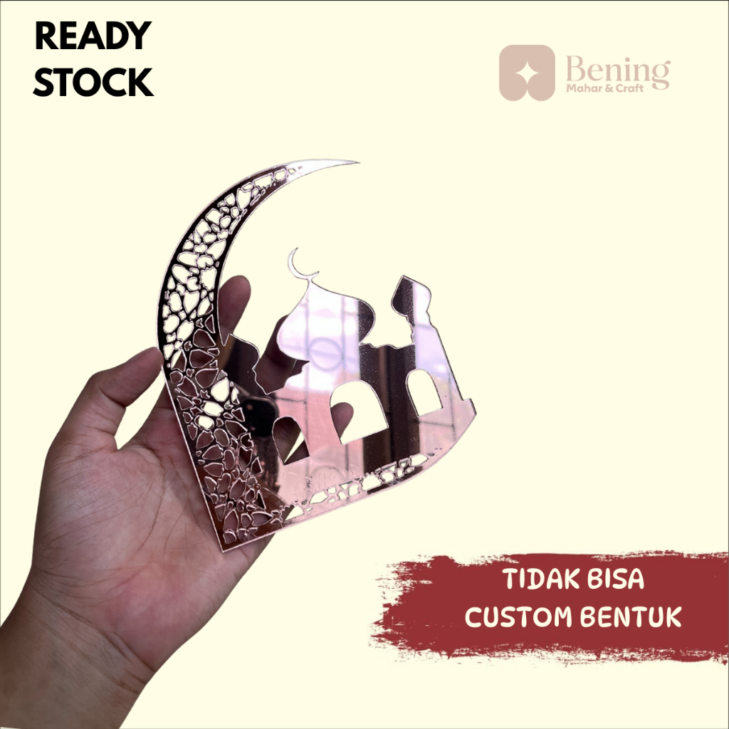 Hiasan Mahar Bentuk Masjid Setengah Lingkar Isian Mahar Scrabbook Chipboard Mahar / Seserahan