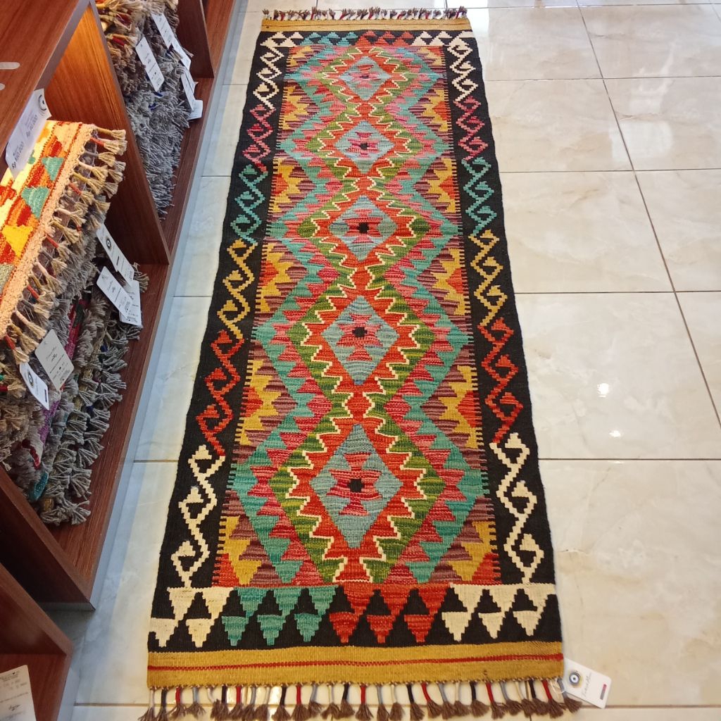 LK15 KILIM TURKI 100% HANDMADE 192x64cm / KILIM KARPET TURKI ORI LIMITED