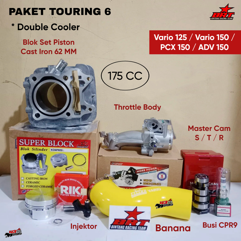 BRT PAKET TOURING 6 VARIO 125/150 PCX/ADV 150 - Paket Bore Up Double Cooler Vario/Pcx/Adv 125/150