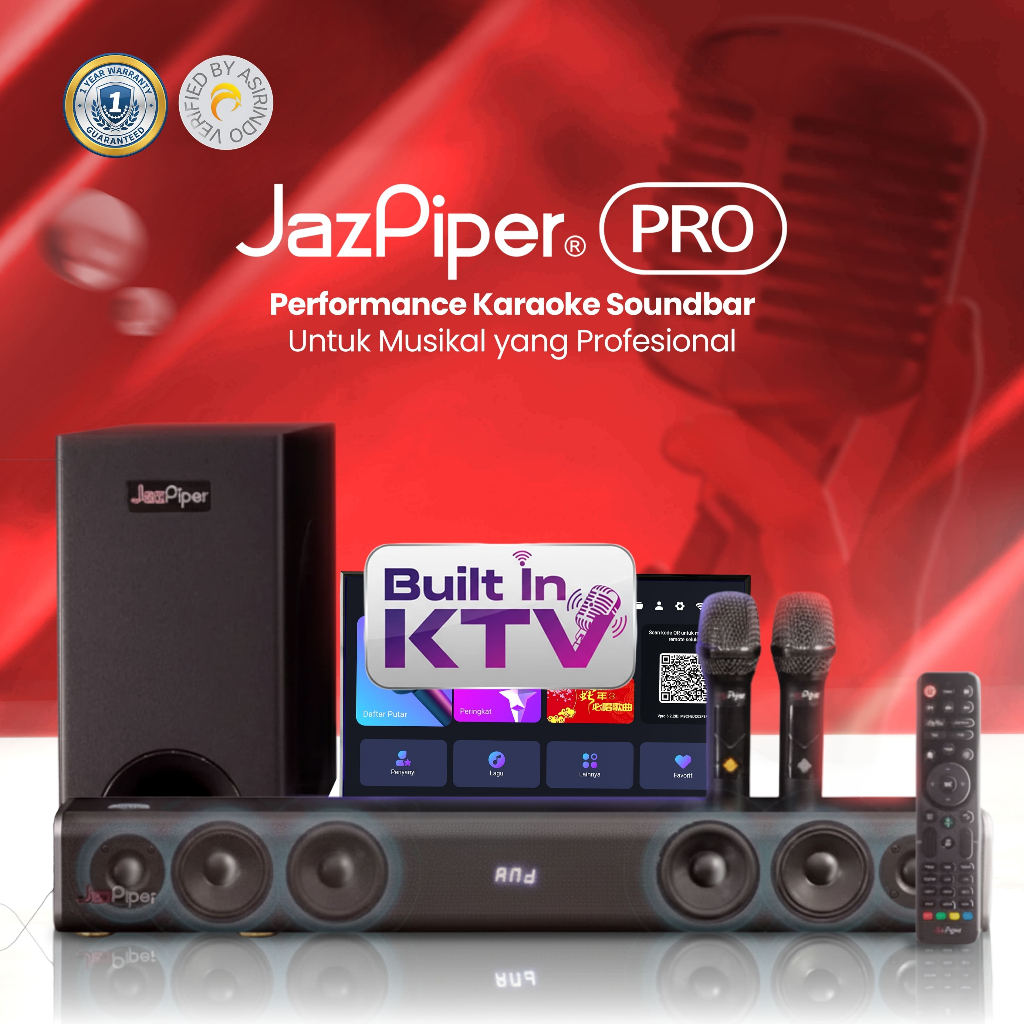 JazPiper PRO - Professional Karaoke Soundbar / Home Theatre Soundbars / Alat Karaoke Rumahan Praktis