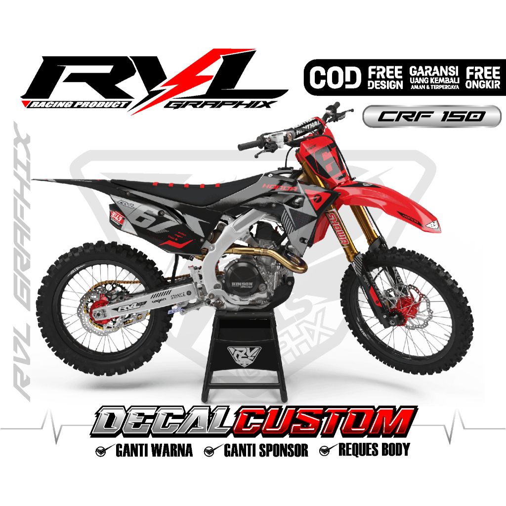 Decal CRF 150/250 Custom Full Body Vinyl || Decal Crf Series Custom Full Body Anti-Fade