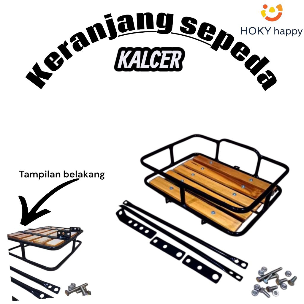 Keranjang Sepeda Kayu-Besi Premium - Klasik & Fungsional/Federal / MTB/Universal