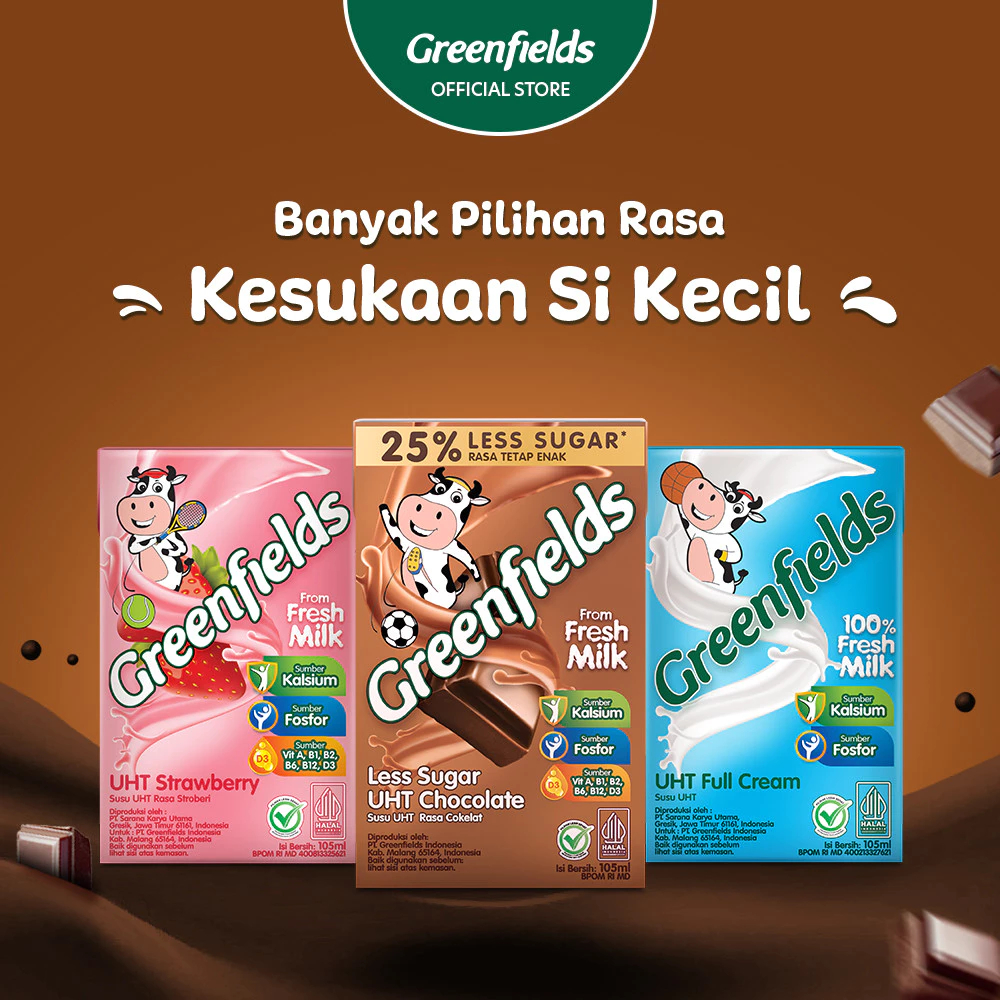 Greenfields Susu UHT 105 ml | 100% Fresh Milk dari Greenfields