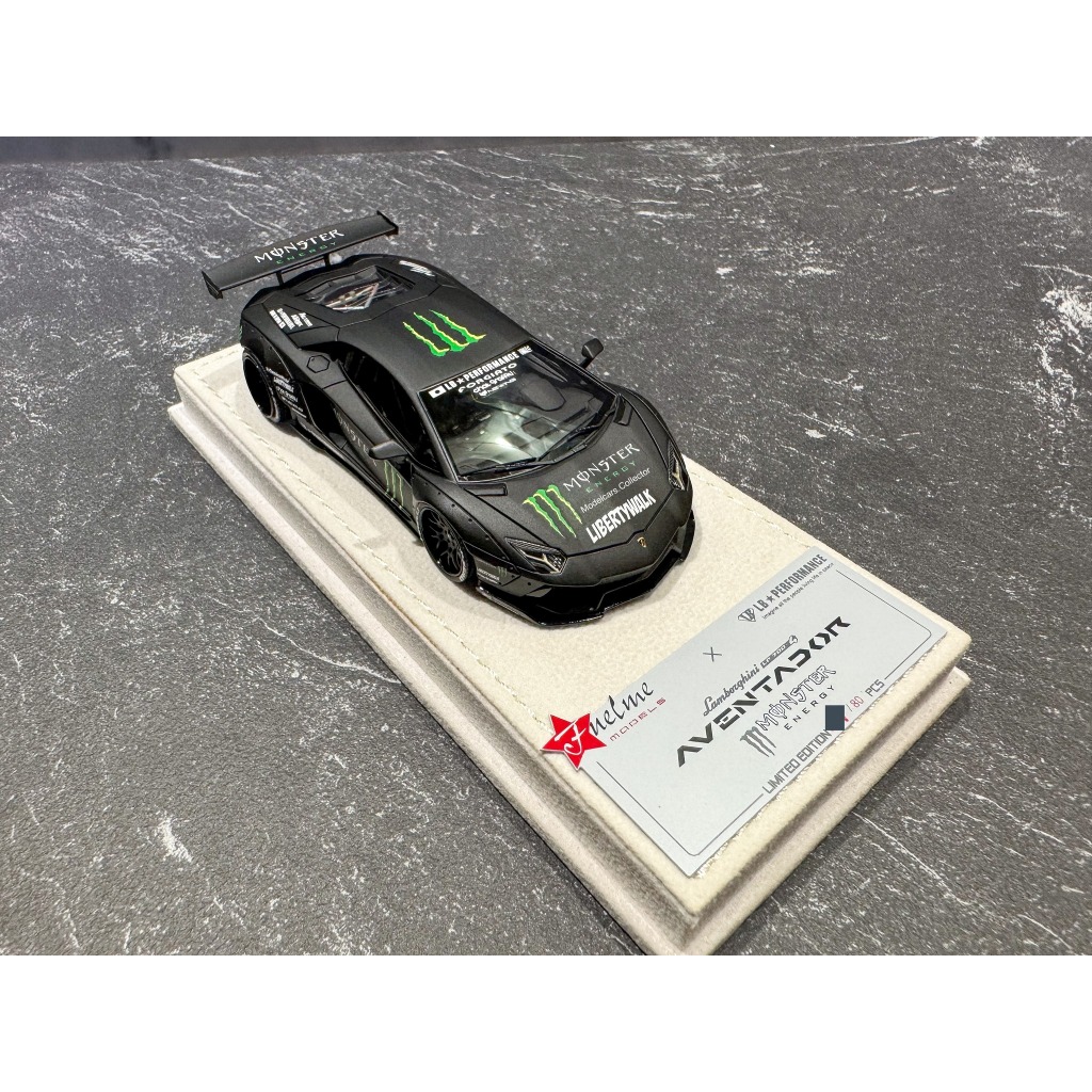 43 FuelMe Lamborghini Aventador Liberty Walk LBWK Monster Energy Matt Black