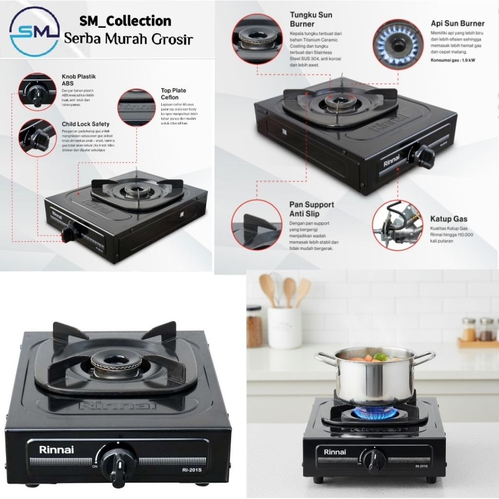 kompor gas kompor minimalis kompor gas rinnai 201s 1 tungku