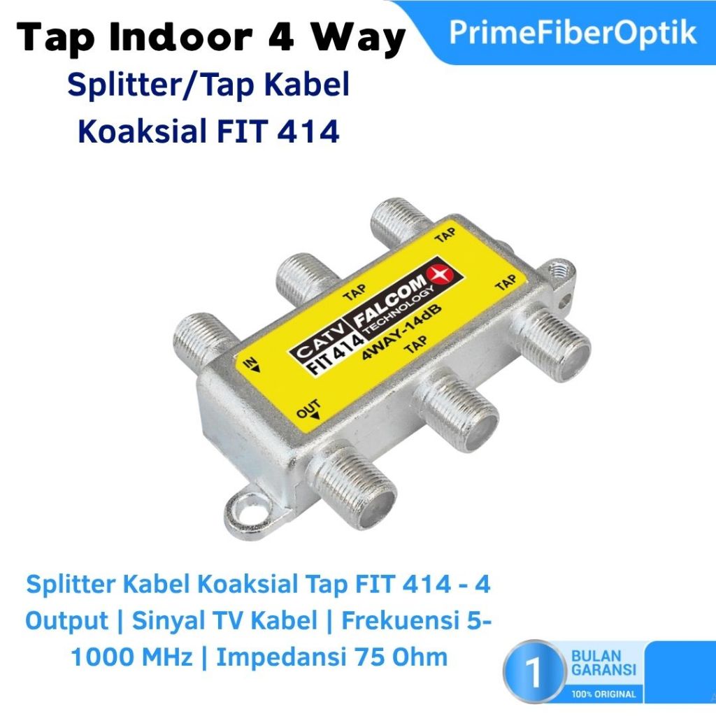 FALCOM Tap Splitter Kabel Koaksial FIT 414 – Distribusi Sinyal TV Stabil & Berkualitas