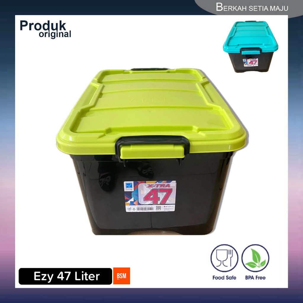 BOX CONTAINER PLASTIK HITAM 47 LITER Tempat Penyimpanan WADAH SERBAGUNA