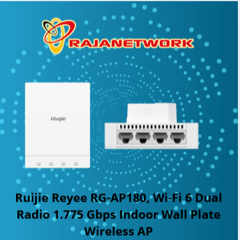 Ruijie Reyee RG-AP180, Wi-Fi 6 Dual Radio 1.775 Gbps Indoor Wall Plate Wireless AP