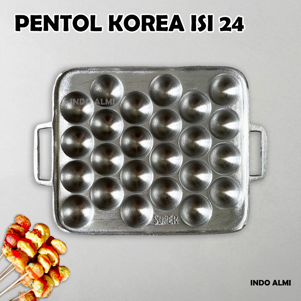 Cetakan Pentol Korea Isi 24 Aluminium Super Tebal Cetakan Cilor Cis Kotak Takoyaki Aluminium Cilok T