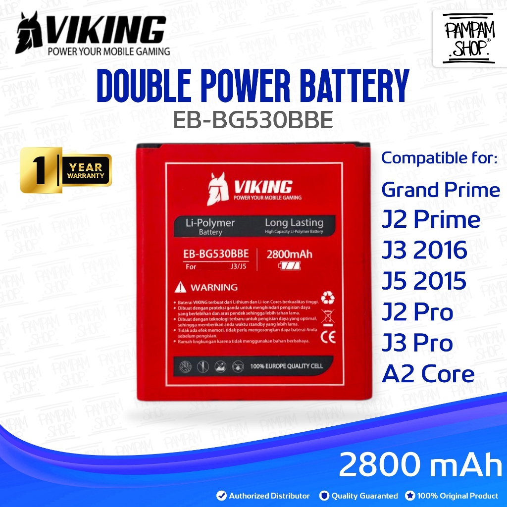 Baterai VIKING Double Power Original Samsung Galaxy J5 2015 J500 J3 2016 J320 J2 Pro 2018 J250 J250F