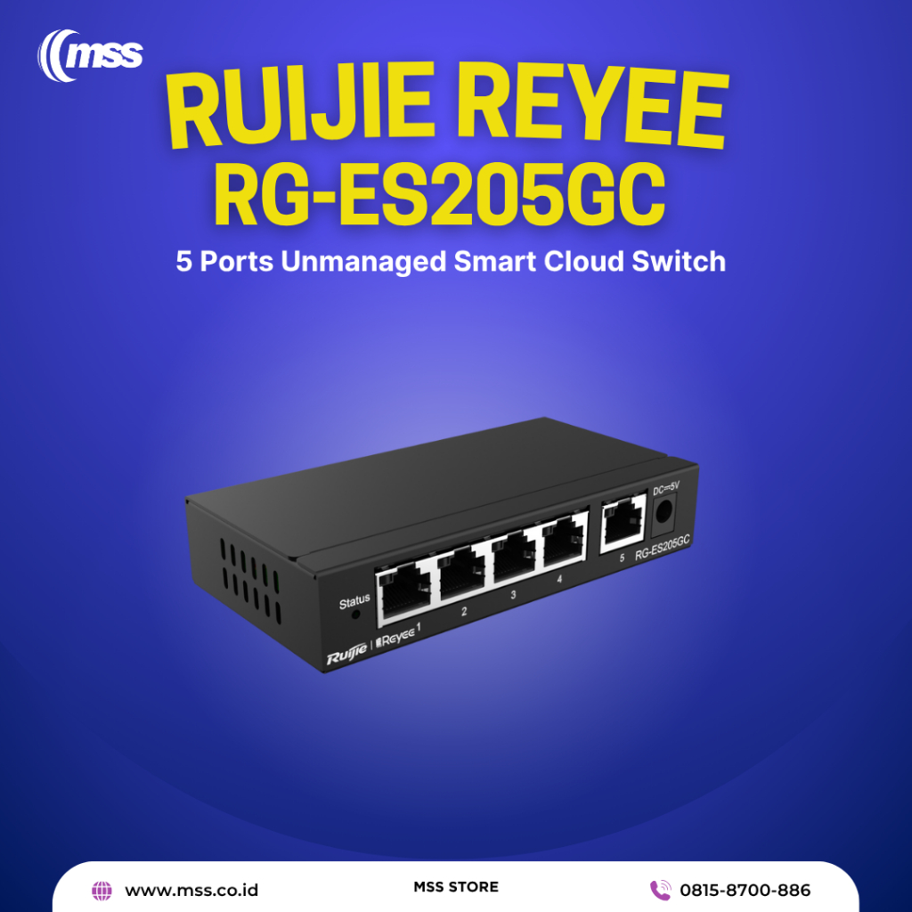 Ruijie Reyee 5 Ports Unmanaged Smart Cloud Switch RG-ES205GC