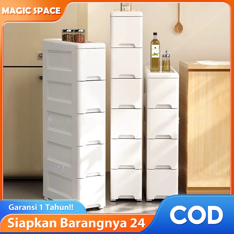 Lebar15/20/25/30cm Rak Susun Penyimpanan Plastik/Lemari Plastik Laci/Laci Plastik/Rak Dapur Plastik