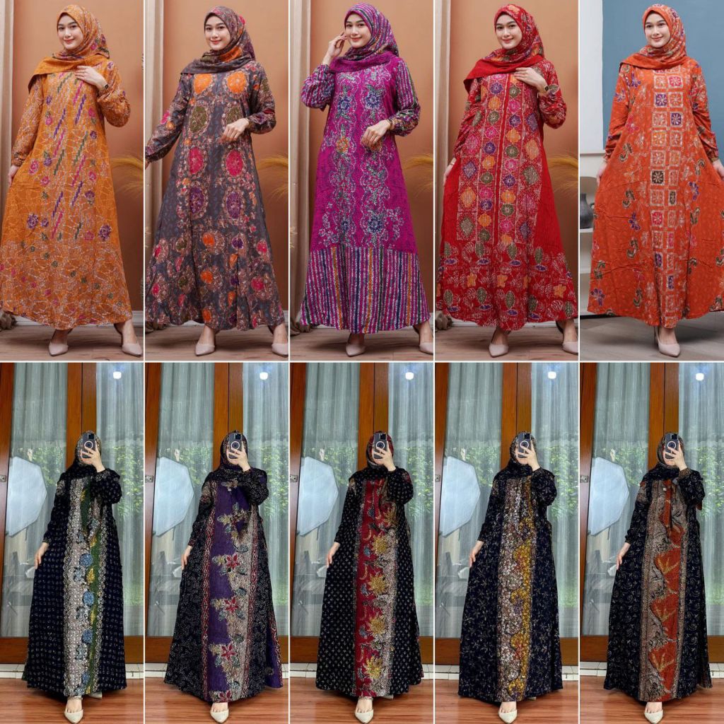 Gamis Set Hijab | Gamis Batik | Gamis Premium | Batik Cap | Batik Pekalongan