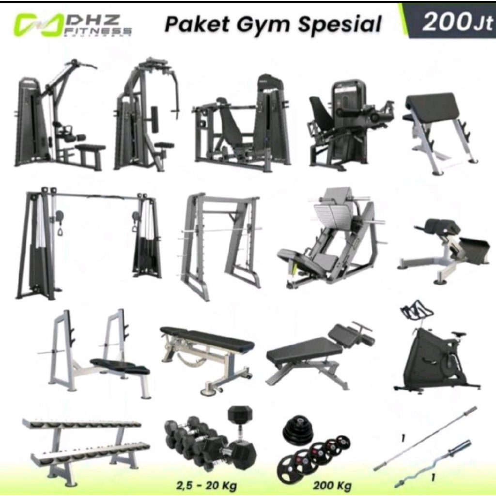 PAKET ALAT FITNES DHZ KOMERSIL KHUSUS TEMPAT GYM