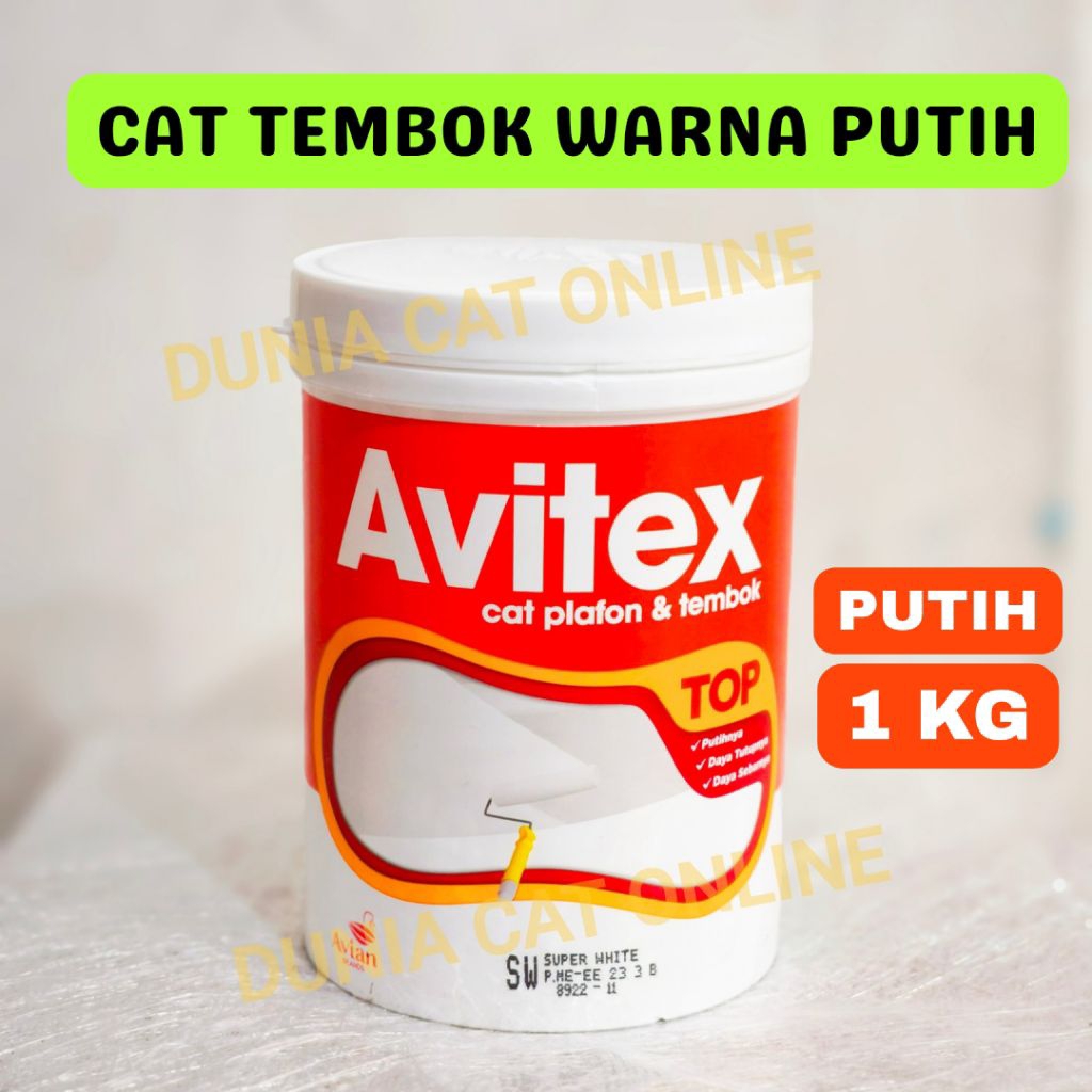 AVITEX TOP 1 KG CAT PLAFON DAN CAT TEMBOK WARNA PUTIH / CAT DINDING GYPSUM PLAFON