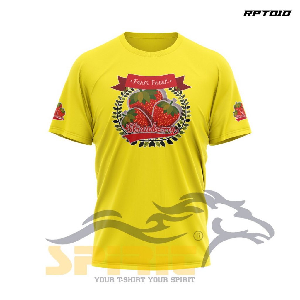 Kaos Petani Kebun Buah Strawbeery Farm Fresh Sablon DTF Lengan Pendek Katun Combed 24s All Color