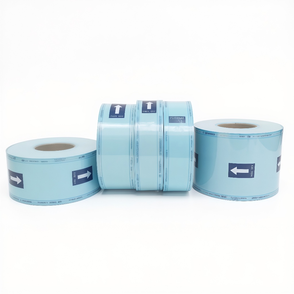 gulung sterilisas/Autoklaf gulungan steril/Kantong steril etilen oksida/Lebar50mm-200mm