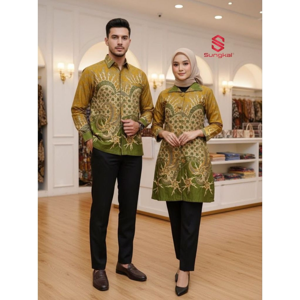 Baju Batik Tunik SMOK Premium | Batik Tunik Couple | Batik Tunik Modern | Batik Sarimbit | Batik Kat