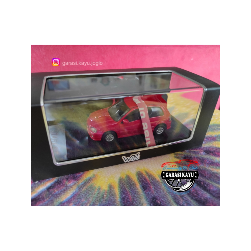 Diecast miniatur Toyota STARLET Glanza V Turbo 1:43 WITS - Merah