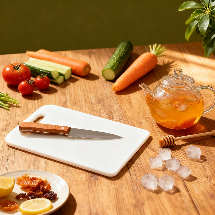 Papan Potong Plastik Kelas Makanan JIANBAITE / Papan Potong Tebal Putih / Papan Potong Plastik Putih