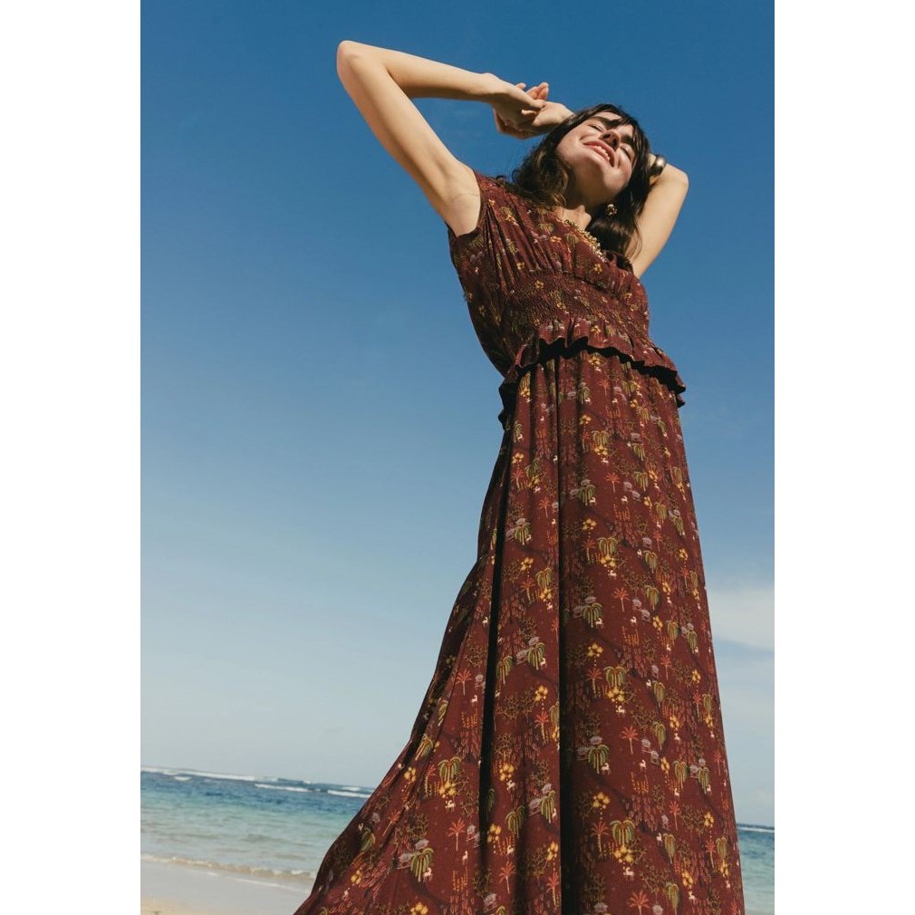 PRELOVED LUMA DRESS IN BURGUNDY BALE BAHAGIA WORLD