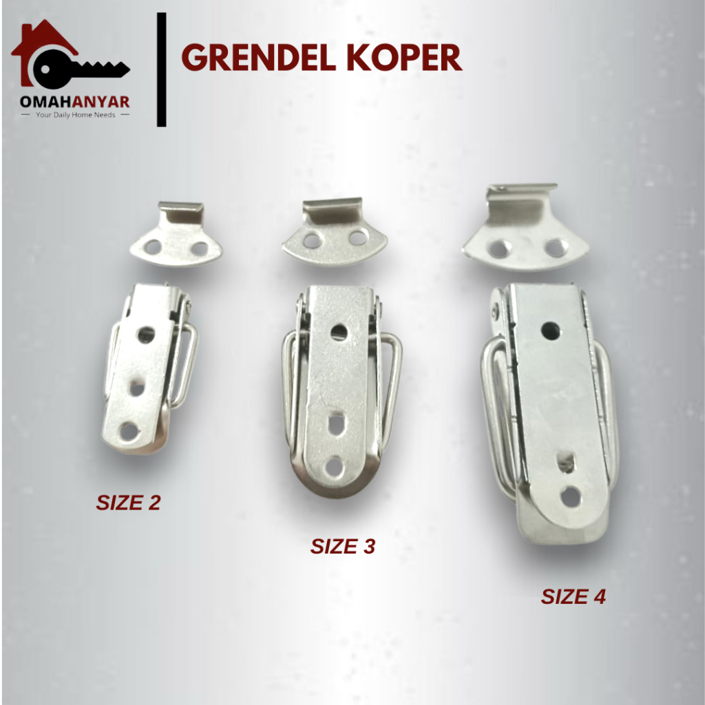 Grendel Koper Overpal Peti SS Stainless Steel Kecil Sedang Besar