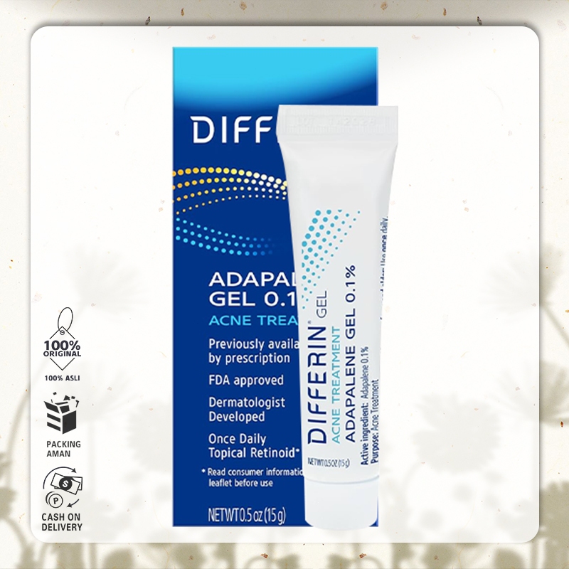 Differin Adapalene Gel 0.1% Acne Treatment 15gr/Treatment Jerawat