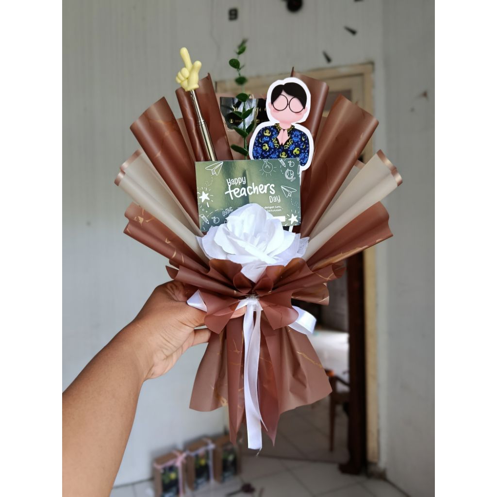 READY SIAP KIRIM buket hari guru unik/buket alat tunjuk papan tulis/buket unik hari guru