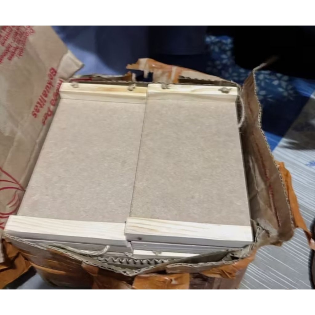 Bingkai vintage kayu jati belanda (10x 15 ) pigura tali rami frame triplek mix kayu jati belanda min