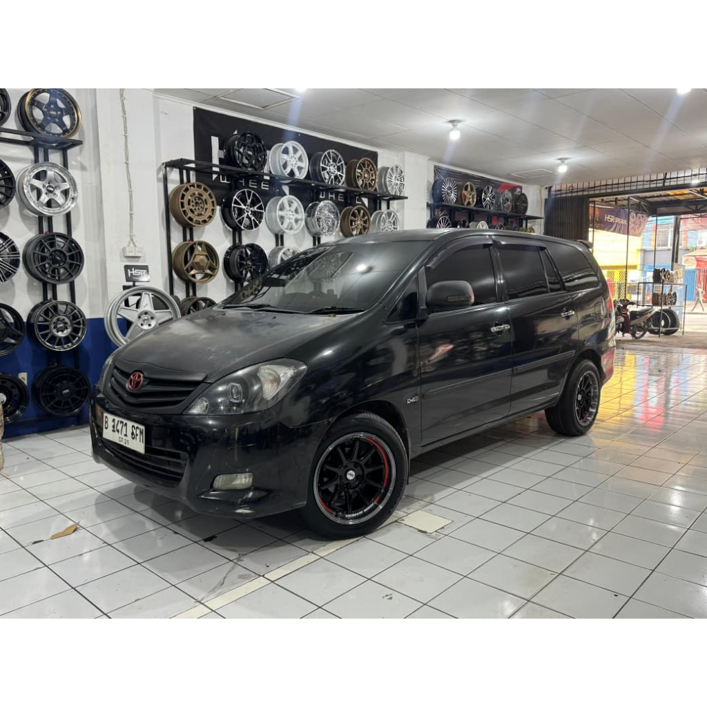 Paketan Velg Dan Ban Mobil Kijang Innova R17 HSR TOBOALI H5X114,3 RADIANT BLACK ML/BK OIL + BAN ACCE