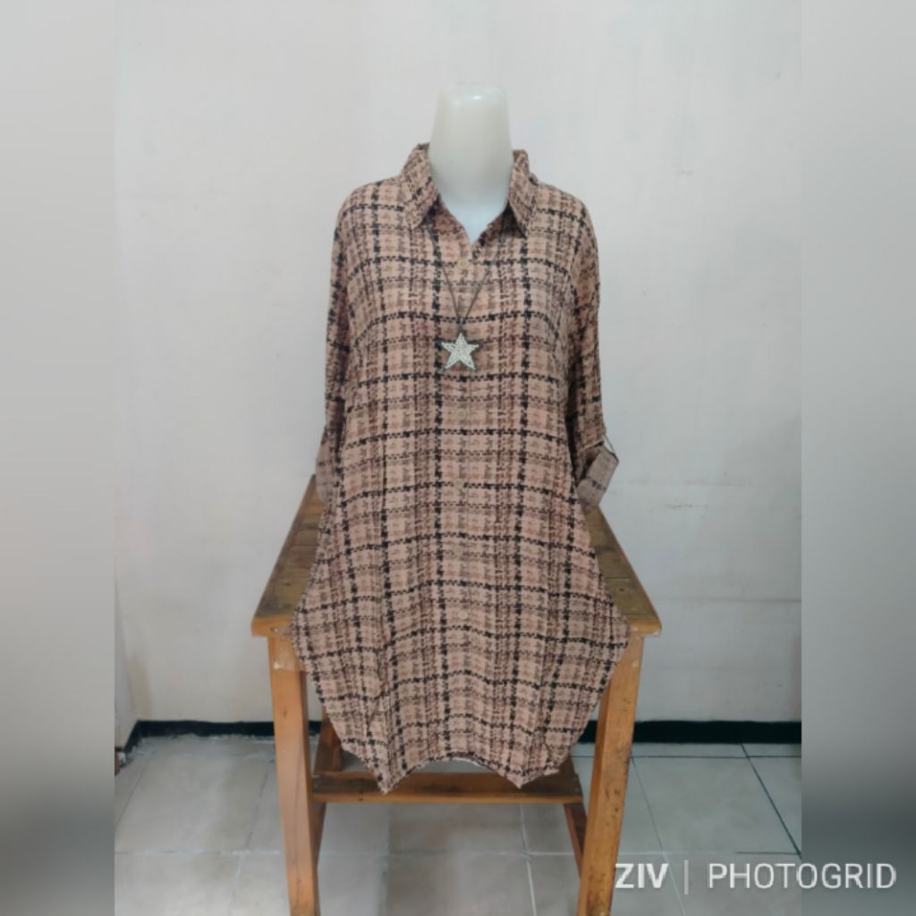 TUNIK WANITA MOTIF ABSTRAK KATUN RAYON T1515