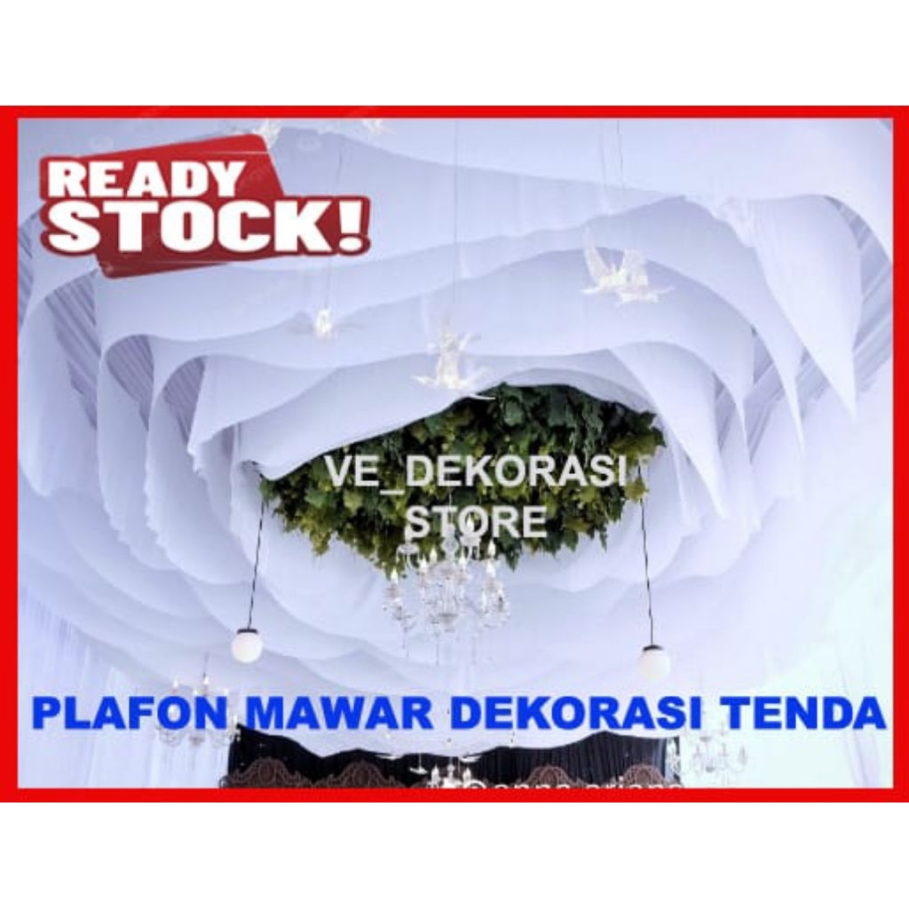 Plafon Mawar Dekorasi Tenda, Plafon Gunungan Dekorasi Tenda, Kain Abutay.